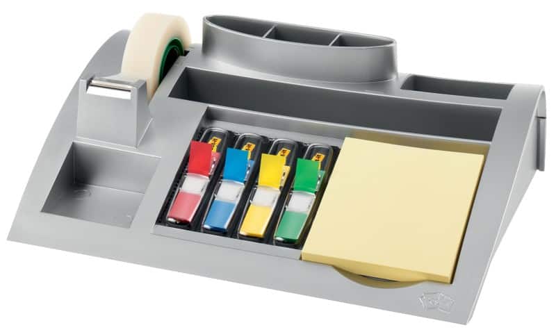 Organisateur de bureau Post-it Desktop Organizer C50 Plastique Argenté 25,6 x 16,6 x 6,8 cm