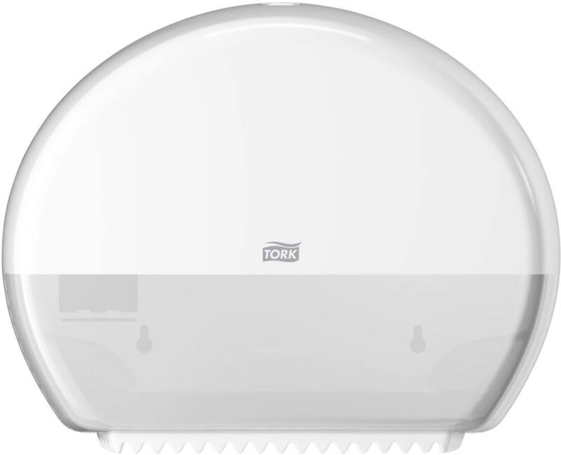 Distributeur de Papier toilette rouleau Tork Mini Jumbo blanc T2 fermé gamme Élévation 555500