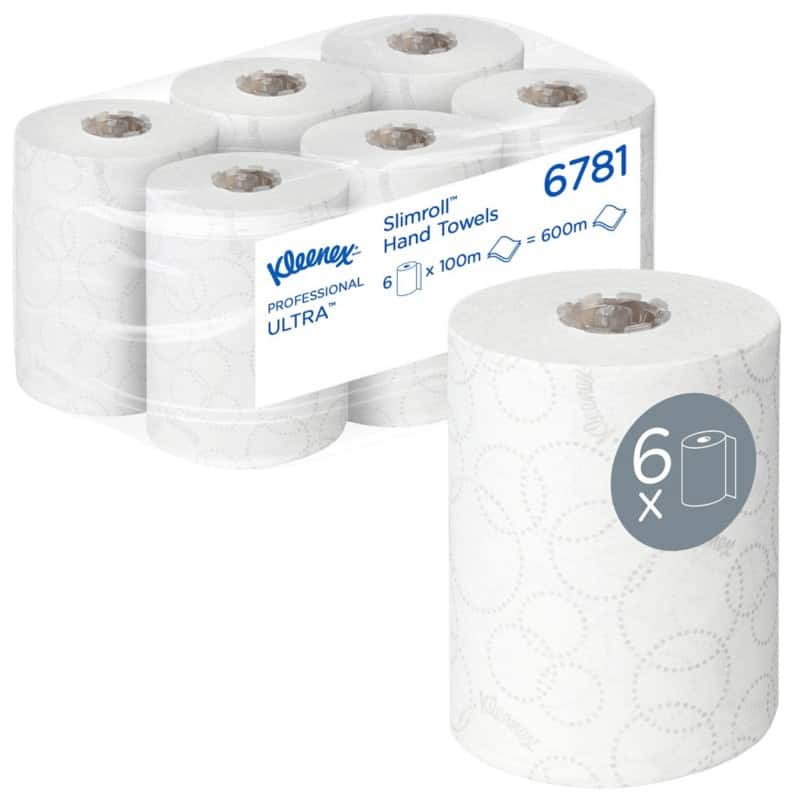 Kleenex Ultra Slimroll Papierhandtücher Gerollt Weiss 2-lagig 100 m 6781 6 Rollen