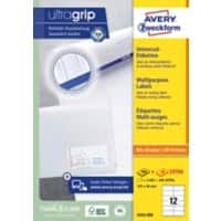 Étiquettes multifonctions Ultragrip Laser AVERY Zweckform 3424-200 Adhésif A4 Blanc 105 x 48 mm 220 Feuilles de 12 Étiquettes