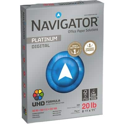 Navigator Platinum Digital US Letter Size Druckerpapier 75 g/m² Glatt Weiss 5 Pack à 500 Blatt