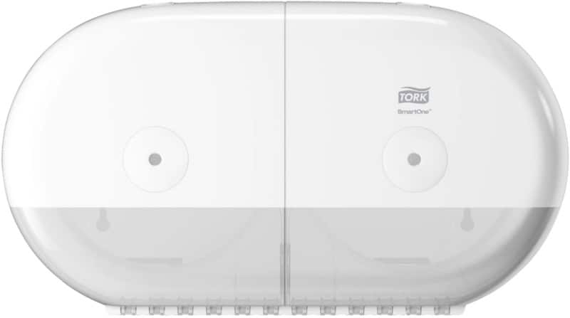 Tork SmartOne® Mini Doppelrollenspender für Toilettenpapier Weiss T9, Hohe Kapazität, Elevation Linie, 682000