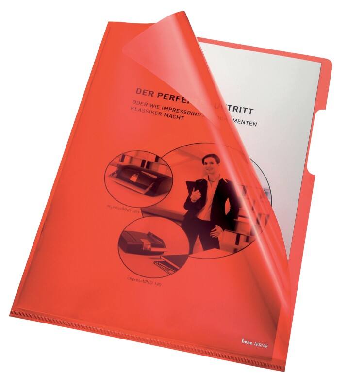 Chemises Bene 205000 A4 Glass Clear Rouge PVC 150 microns 100 unités