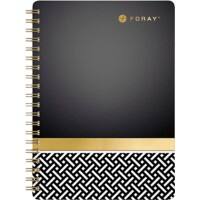 Foray Elements Notebook DIN A5 Kariert Spiralbindung Folierte Pappe Gelb, Schwarz Perforiert 160 Seiten 80 Blatt