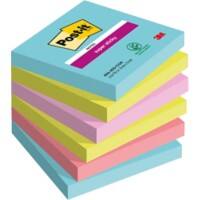 Notes Super Sticky Post-it Miami 76 x 76 mm Assortiment Carré 6 Blocs de 90 Feuilles