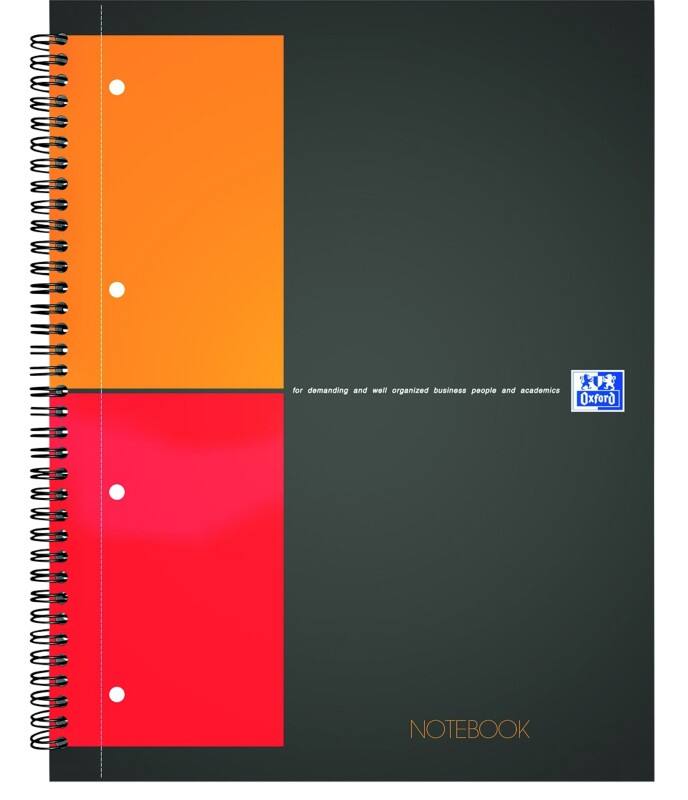 Cahier à spirales OXFORD International A4+ Quadrillé Reliure spirale PP (Polypropylène) Noir 160 Pages 80 Feuilles