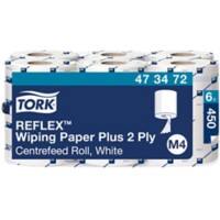 Essuie-mains Tork M4 Reflex 2 épaisseurs Rouleau Blanc 6 Rouleaux de 450 Feuilles