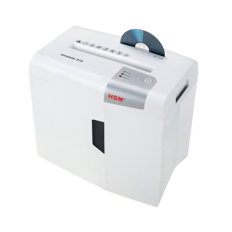 Destructeur de documents HSM 10 Feuilles Coupe droite Niveau de sécurité P-2, O-1, T-1, E-2 18 L