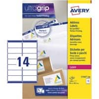 AVERY Zweckform L7163-100 Adressetiketten A4 Weiss 99,1 x 38,1 mm 100 Blatt à 14 Etiketten