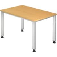Bureau Hammerbacher VQS Hauteur ajustable Rectangulaire Hêtre 4 pieds métalliques 1200 (L) x 800 (P) x 810 (H) mm Acier, Aggloméré