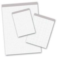 Bloc-notes Ursus Blanc A4 Reliure supérieure Couverture en papier Feuilles à détacher Quadrillé 100 feuilles
