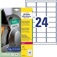 AVERY Zweckform Ultra-Resistent Etiketten L7912-10 Selbsthaftend A4 Weiss 63.5 x 33.9 mm 10 Blatt à 24 Etiketten