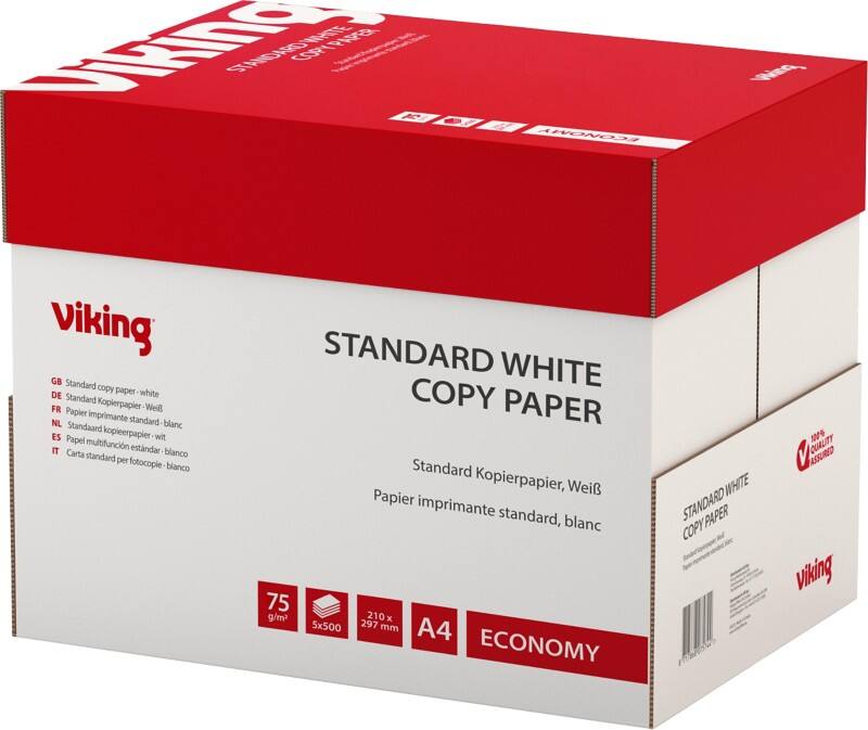 Viking Economy A4 Druckerpapier 75 g/m² Weiss 5 Pack à 500 Blatt