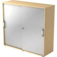 Armoire Hammerbacher Aggloméré 2 Étagères Verrouillable 1200 x 400 x 1100 mm Érable Argenté, brun érable