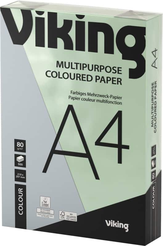 Papier couleur A4 Viking Vert 80 g/m² Lisse 500 Feuilles