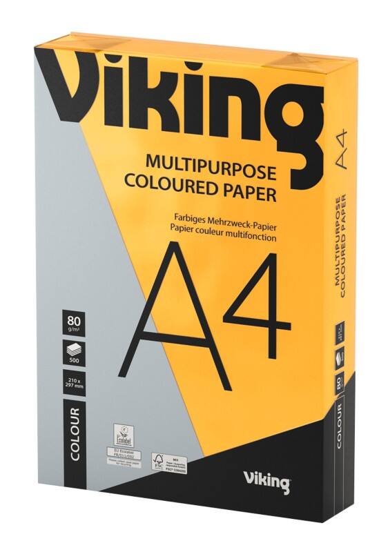 Papier couleur A4 Viking Orange 80 g/m² Lisse 500 Feuilles