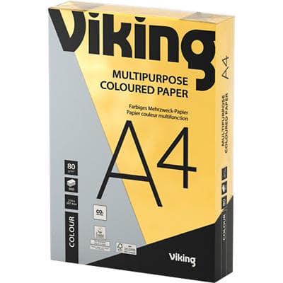 Viking A4 Farbiges Papier Gelb 80 g/m² Glatt 500 Blatt
