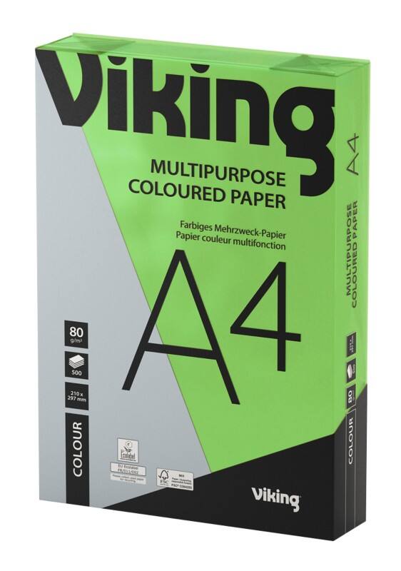 Papier couleur A4 Viking Vert 80 g/m² Lisse 500 Feuilles