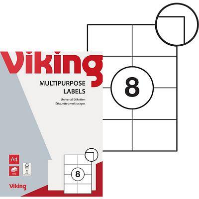 Viking Universaletiketten 3225330 Selbsthaftend Spezial Weiss 105 x 74 mm 100 Blatt à 8 Etiketten