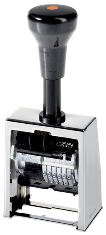 Tampon numéroteur AMOS B6 Argenté, noir 4.5 x 15.5 cm