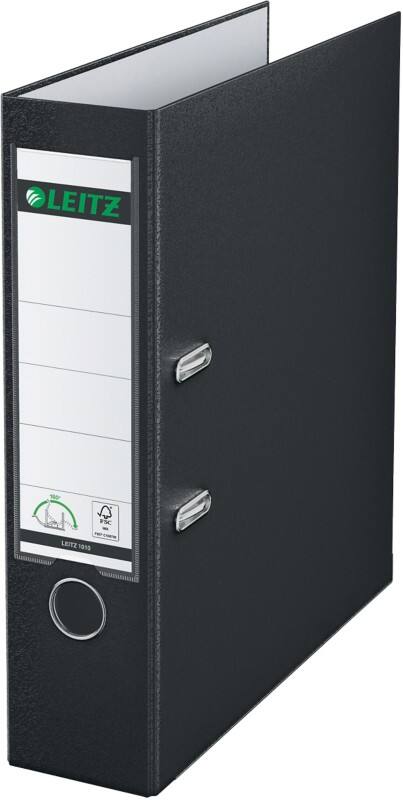 Leitz 180° Ordner Breit A4 82 mm Schwarz 2 Ringe 1010 Kunststoff Glatt Hochformat