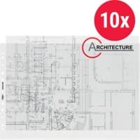 Pochette perforée Hetzel A3 Mat Transparent 90 microns PP (Polypropylène) Au-Dessus 11 Perforations 22443190 10 Unités
