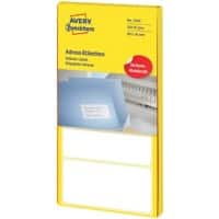 Étiquettes d'adresse AVERY Zweckform 3344 Adhésif Spécial Blanc 89 x 36 mm 80 Feuilles de 4 Étiquettes