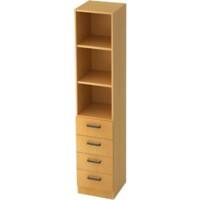 Hammerbacher Future Melaminharzbeschichtete Spanplatte Aktenschrank 2 Fachböden 400 x 420 x 2.004 mm Braun Buche