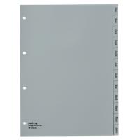 Kolma Dez -Jan Register DIN A4 Grau 12-teilig Kunststoff 4 Löcher 12 Blatt