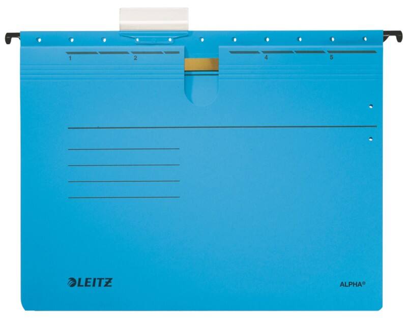 Dossiers suspendus Leitz Alpha 1984 A4 Base en V 275 g/m² Carton 100 % recyclé Bleu 15 mm 5 Unités