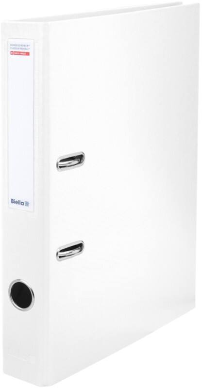 Classeur à levier Biella Étroit A4 40 mm Blanc 2 Anneaux 10341401U Plastique Portrait