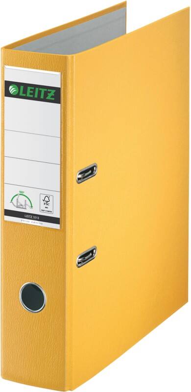 Leitz Swiss Edition 180° Breit Ordner A4 80 mm Gelb 2 Ringe 1013 Kunststoff Hochformat
