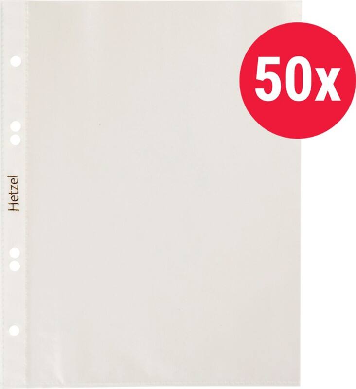 Pochette perforée Hetzel A6 Mat Transparent 60 microns Polypropylène Ouverture au-dessus 11 perforations 22318690 50 Unités