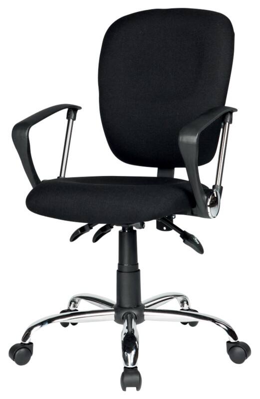 Viking Realspace Atlas Bürostuhl Synchronmechanismus Stoff Feste Armlehne Höhenverstellbarer Sitz Schwarz 110 kg