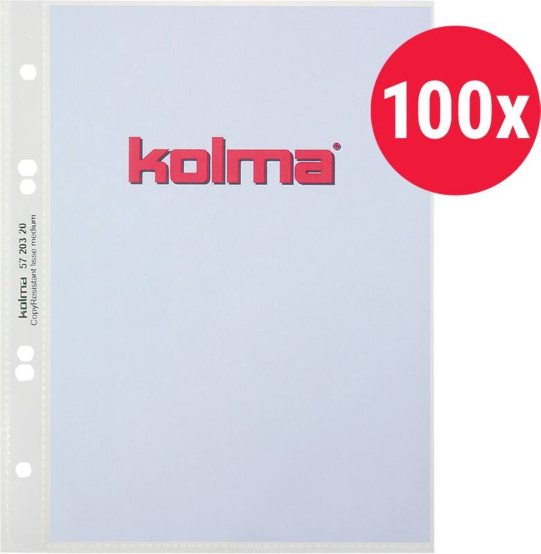 Kolma Lisse Prospekthüllen A5 Glasklar Transparent 60 Mikron PP (Polypropylen) Öffnung oben 6 Löcher 100 Stück