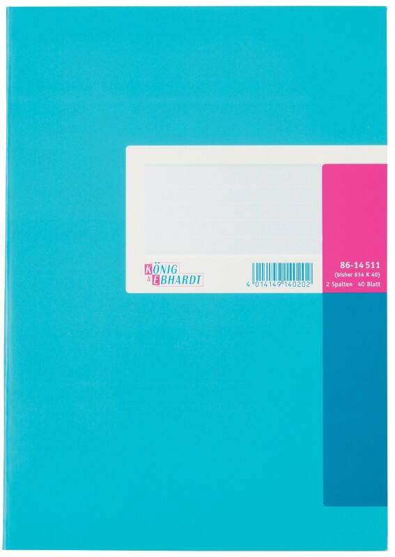 Livre comptable König & Ebhardt Bleu A4 21 x 29,7 cm 40 Feuilles