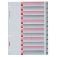 Intercalaires Kolma Longlife A4 portrait 12 intercalaires Rouge, gris