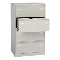 Bisley Hängeregistraturschrank 4 Schubladen Silber 800 x 622 x 1.321 mm