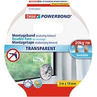 tesa Montageband Powerbond Transparent 19 mm (B) x 5 m (L) Papier 55744