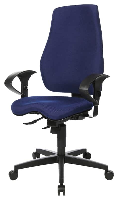 Siège de bureau Eiger Viking Realspace Mécanisme synchrone Tissu Accoudoirs 2D Siège réglable en hauteur Bleu 110 kg