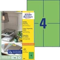 Étiquettes universelles Avery 3458 Vert Rectangulaire 400 étiquettes par paquet