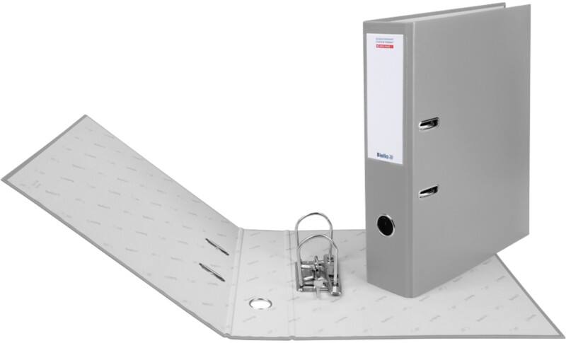 Classeur à levier Biella Large A4 70 mm Gris 2 Anneaux 10341725U Plastique Portrait