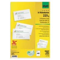 Cartes de visite Sigel 225 g/m² Blanc 40 Feuilles de 10 Unités