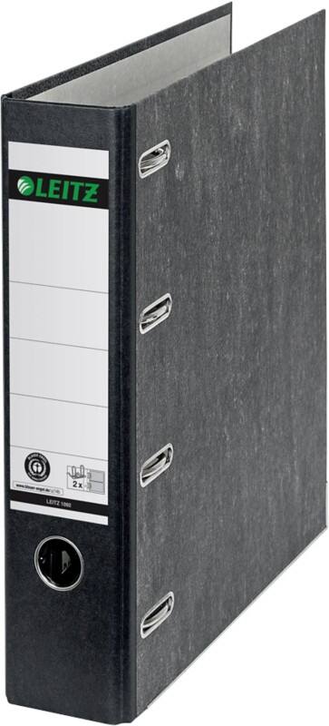 Classeur Leitz Large A4 75 mm Noir 4 Anneaux Carton Effet Marbre Portrait Recyclé