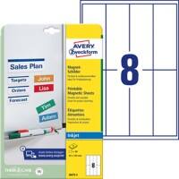 AVERY Zweckform J8875-5 Magnetetiketten 50 x 140 mm Weiss Rechteckig 5 Blatt à 8 Etiketten