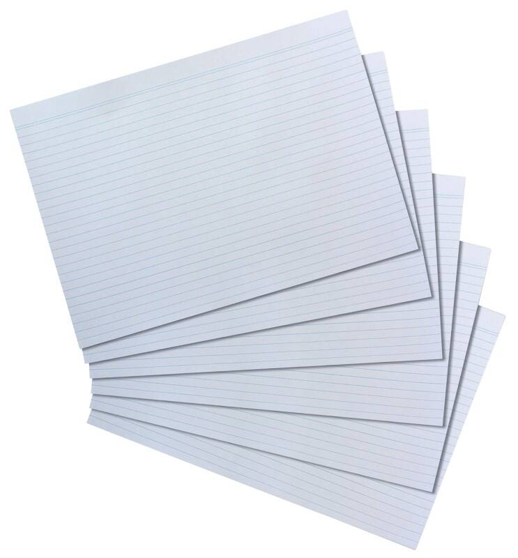 Herlitz Karteikarten A4 100 Karten Weiss Liniert 29,7 x 21 cm 100 Stück