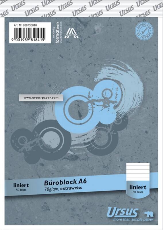 Bloc-notes Ursus Style A6 Ligné Agrafé Papier Gris Perforé 100 pages