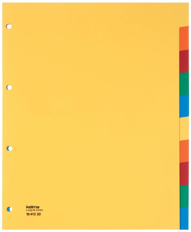 Kolma Superstrong Blanko Blanko Register  A4+ Farbig assortiert 10-teilig PVC (Polyvinylchlorid) 4 Löcher 19.412.20 10 Blatt