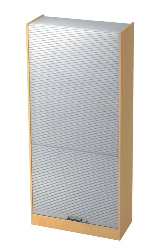 Hammerbacher Rollladenschrank SET90 Braun, Silber 900 x 400 x 2.004 mm