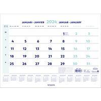 Brepols Wandkalender 2024 1 Monat / 1 Seite Niederländisch, Französisch, Deutsch, Englisch 31,5 (B) x 0,6 (T) x 46 (H) cm Weiss